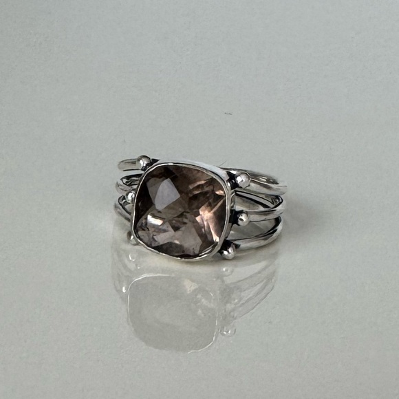 NWOT Sundance Whispering Timber Ring Smoky Quartz Sterling Silver